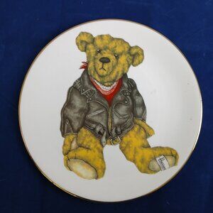 Harrods Knightsbridge Plates Bear World “Johnny the Biker” And “The Proff”